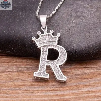 Elegant Silver Letter Pendant with Chain - Personalize Your Style - Shopthatapp.ca