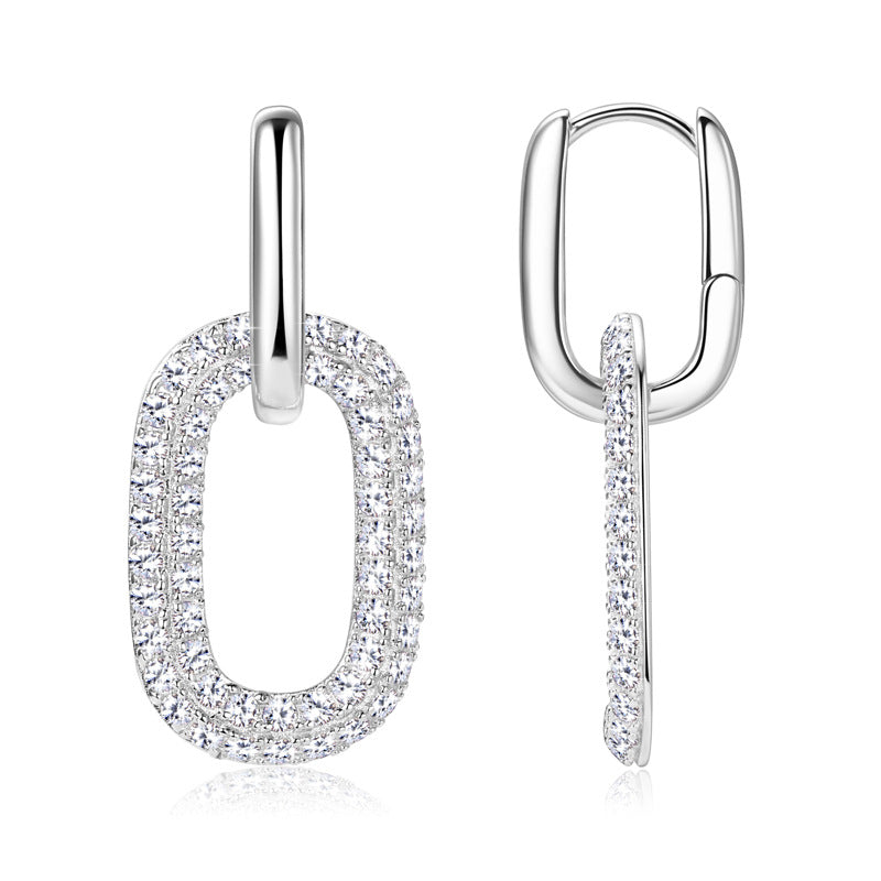 2.16 Carat Moissanite Silver Earrings in 925 Sterling Silver - Shopthatapp.ca