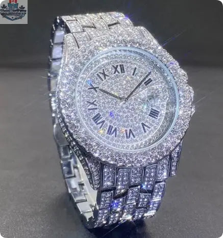 Men's Quartz Watch Full Diamond High End - Shopthatapp.ca