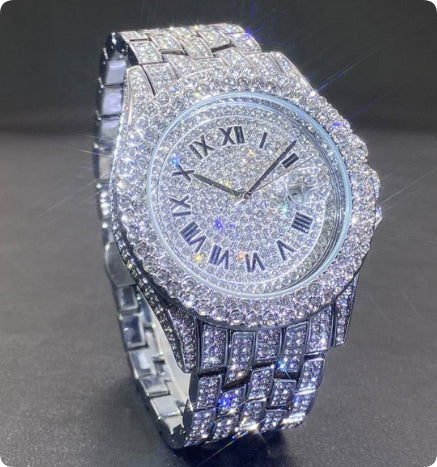 Men's Quartz Watch Full Diamond High End