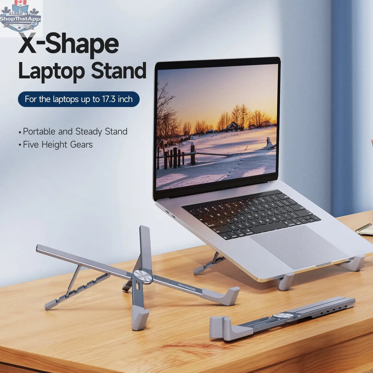 Portable Aluminum Laptop Stand - Foldable Computer Holder - Shopthatapp.ca