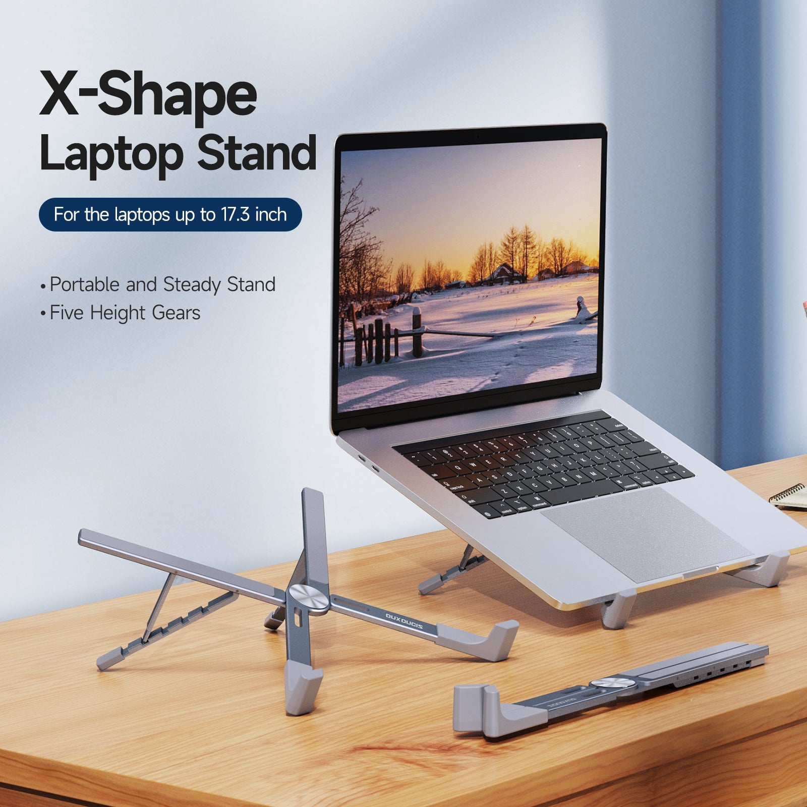 Portable Aluminum Laptop Stand - Foldable Computer Holder