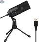 Fifine USB condenser microphone for laptop, cardioid studio recording vocals and voice overs, black microphone with adjustable stand.