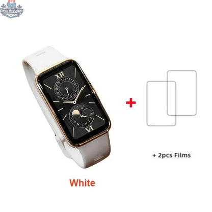 Huawei Band 9 smart band with 1.47-inch AMOLED screen, blood oxygen monitor, heart rate tracker, and 2-week battery life.