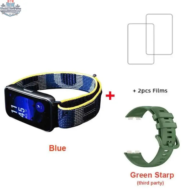 Huawei Band 9 smart band with 1.47-inch AMOLED display, heart rate and blood oxygen monitoring, 2-week battery life.