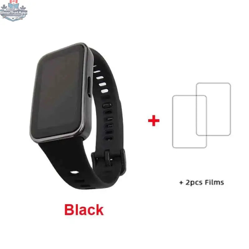 Huawei Band 9 smart band with 1.47-inch AMOLED screen, blood oxygen monitor, heart rate tracker, and 2-week battery life.