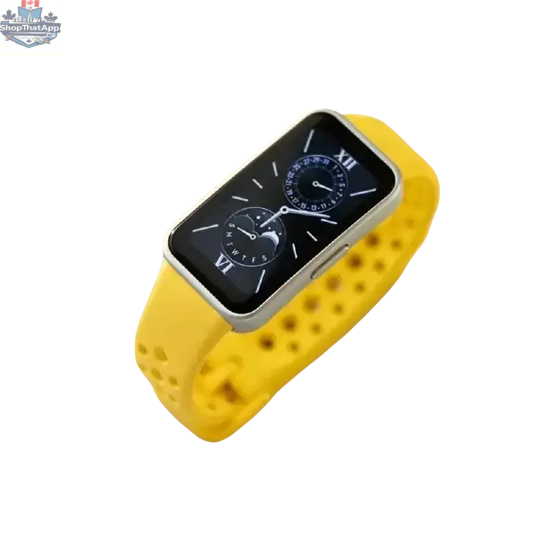 Huawei Band 9 smart band with 1.47-inch AMOLED screen, blood oxygen monitor, heart rate tracker, and 2-week battery life.