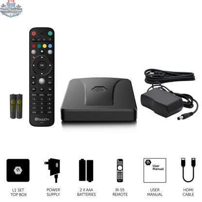 BuzzTV L1 Player high-performance Linux streaming device for audio and video, featuring compact design and versatile media capabilities.