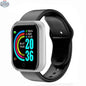 Waterproof fitness smartwatch by 777tech showing a digital display with sport and activity tracking features.