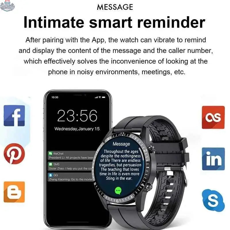Black Bluetooth Smart Watch by 777tech showing digital display and fitness tracking features on a wrist.