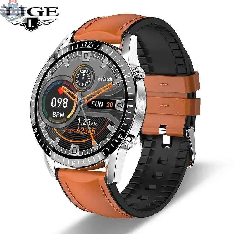 Black Bluetooth Smart Watch by 777tech with a digital display and fitness tracking features on a white background.
