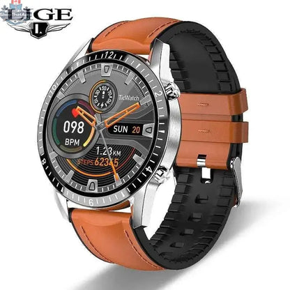 Black Bluetooth Smart Watch by 777tech with a digital display and fitness tracking features on a white background.
