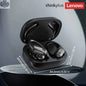 Lenovo EA305 wireless waterproof Bluetooth 5.4 earphones with in-ear design, ideal for sports and gaming, shown in black.