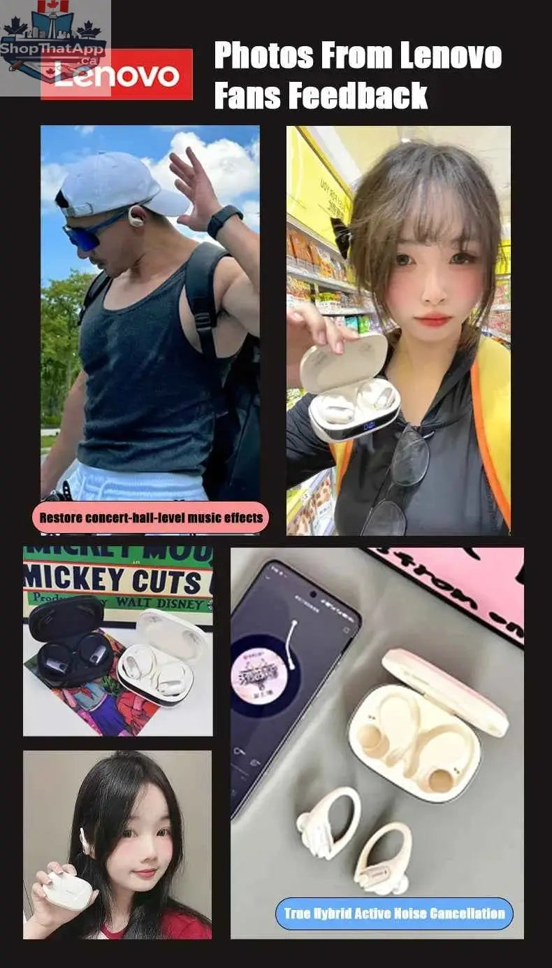 Lenovo EA305 wireless waterproof Bluetooth earphones by 777tech, designed for sports and gaming with long battery life.