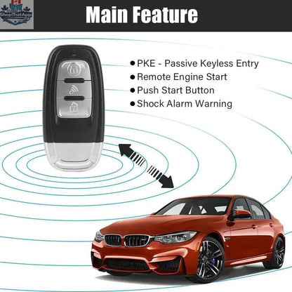 777tech car start stop keyless entry remote start kit with smartphone control and one-button push system, shown in the image.
