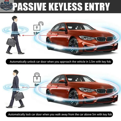Universal Car Start Stop Keyless Entry Remote Start Kit with Smartphone Control by 777tech, featuring one-button push system.