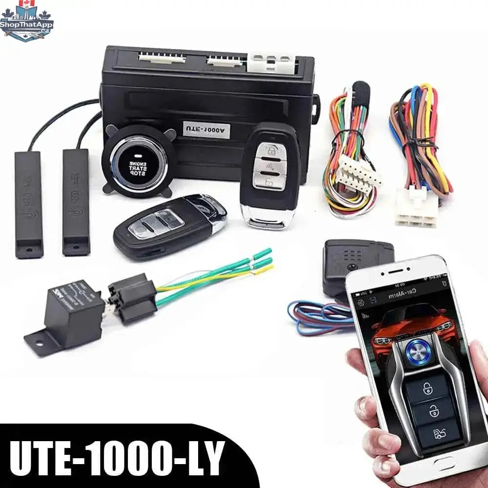 777tech car keyless entry remote start kit with smartphone control, universal one-button push system for vehicle convenience