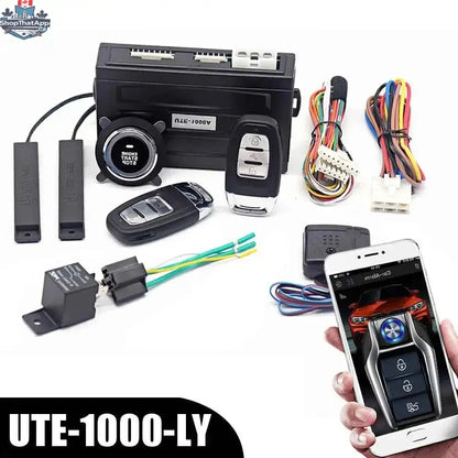 777tech car keyless entry remote start kit with smartphone control, universal one-button push system for vehicle convenience