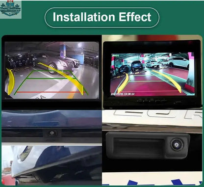 AHD backup camera by 777tech mounted on Ford Focus, Mondeo, Ranger, Explorer, C-Max, Kuga, Fiesta, Fusion with dynamic trajectory trunk handle