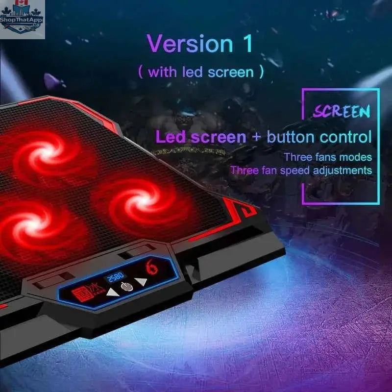 777tech 17-inch gaming laptop cooler with adjustable fan, designed to improve cooling and boost gaming performance.