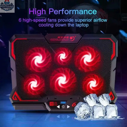 777tech 17-inch gaming laptop cooler with adjustable fan and ventilation to improve cooling and performance.