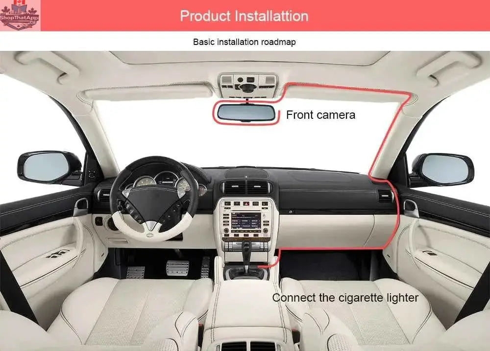 777tech 3-channel dash cam for car with front and rear 1080P cameras, black box car DVR, and rear view camera for vehicle safety