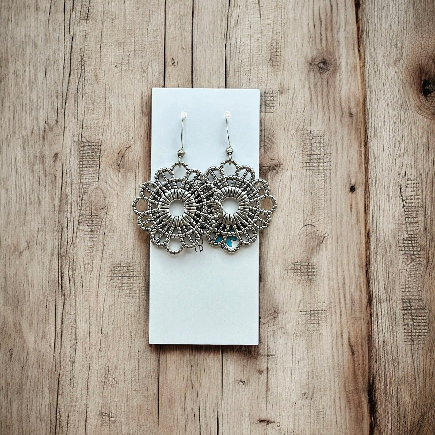 Lace Earrings with Textured Design for Stylish Elegance