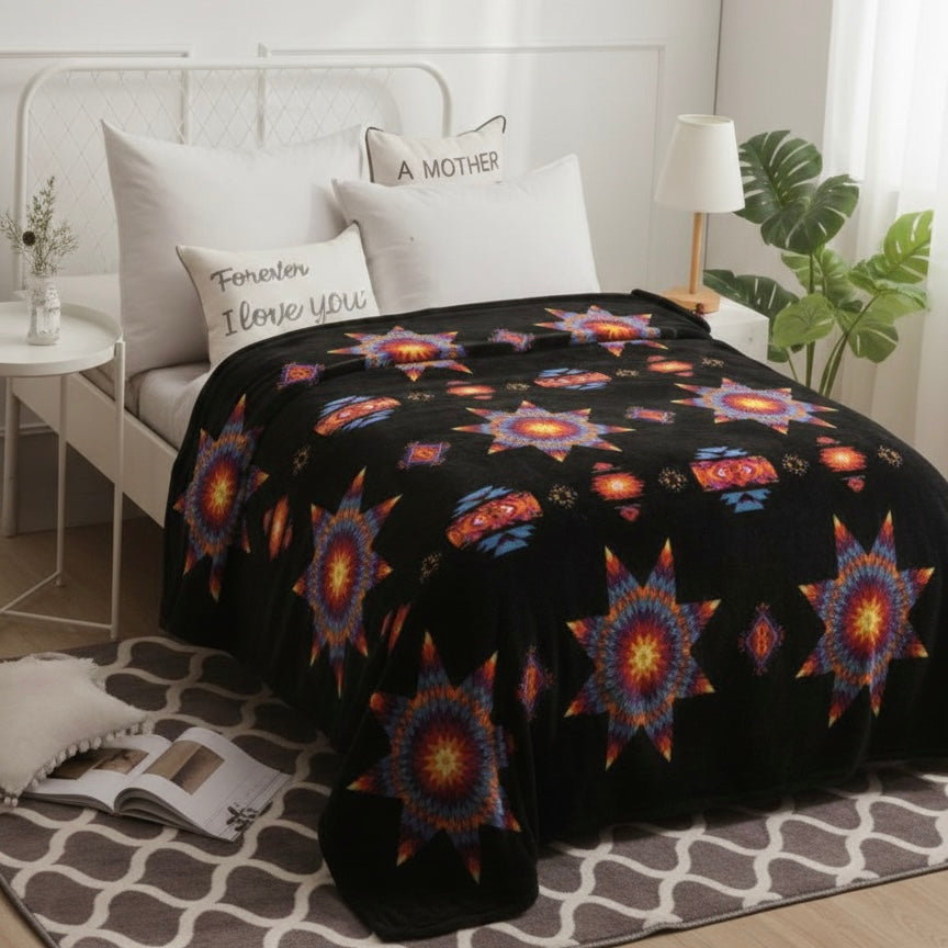 Star Burst Design Silk Touch Blanket