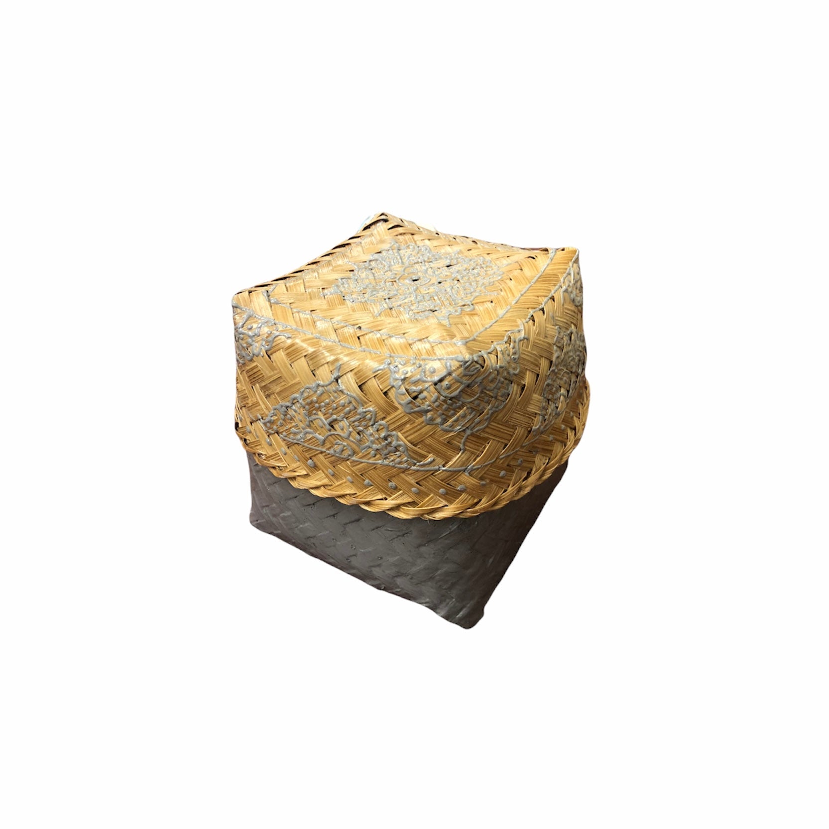 Grey Henna Rattan Box - Shopthatapp.ca