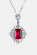 925 Sterling Silver Ruby Necklace - Elegant Pendant Design - Shopthatapp.ca