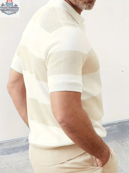 Mens Clothing Summer Fashion Lapel Sweater Short Sleeve Men Clothing Men Wears - Shopthatapp.ca