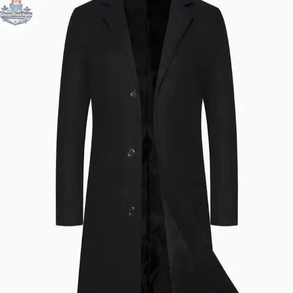 Men's Casual Extended Above The Knee Woolen Trench Coat - Shopthatapp.ca