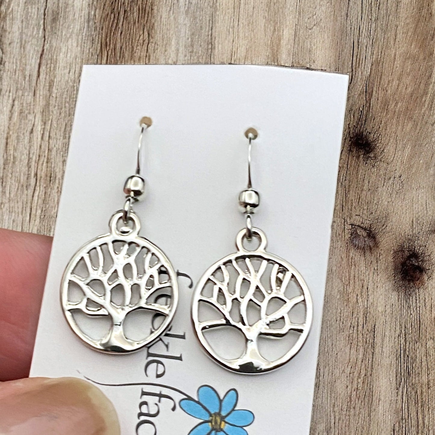 Tree Silhouette Earrings in Matte & Polished Silver Options - Shopthatapp.ca