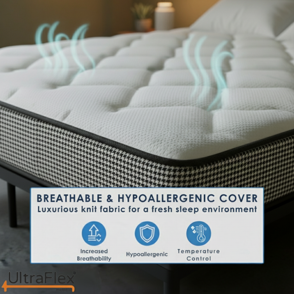 UltraFlex® DreamWeaver Mattress and BoxSpring Set Medium Firm Pocket Coil Hybrid Mattress – Canadian-Made Orthopedic Support with Cooling Gel Foam, Quilted Top, Breathable & Hypoallergenic Comfort, Edge Support & Motion Isolation - Shopthatapp.ca