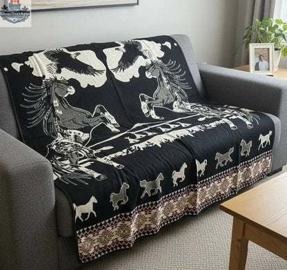 OLDTRIBES™ Horse Spirits Alpaca Blanket - Shopthatapp.ca