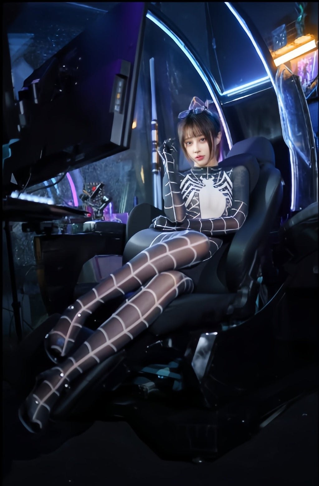 Super Hero Spider Sheer 10D Nylon Full Bodysuit Body Stocking Lingerie - Shopthatapp.ca