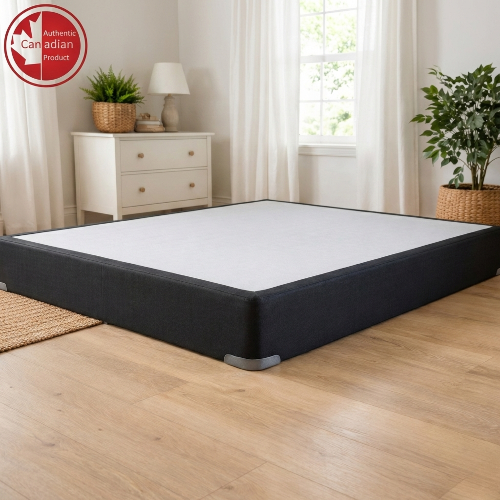 UltraFlex® Premium Solid Wood Box Spring Mattress Foundation 7" Standard - Twin, Double, Queen, King | Premium Heavy Duty Mattress Base, No Assembly Required, Compatible with All Mattress Types- Made in Canada - Shopthatapp.ca