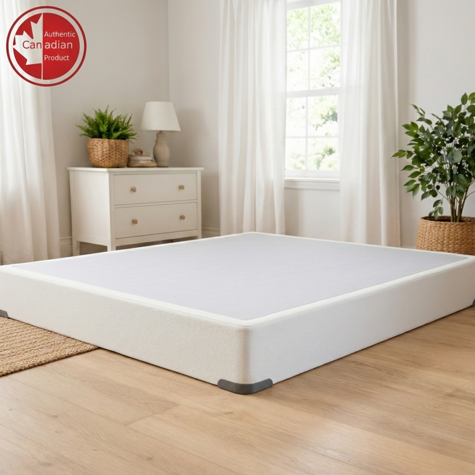 UltraFlex® Premium Solid Wood Box Spring Mattress Foundation 7" Standard - Twin, Double, Queen, King | Premium Heavy Duty Mattress Base, No Assembly Required, Compatible with All Mattress Types- Made in Canada - Shopthatapp.ca