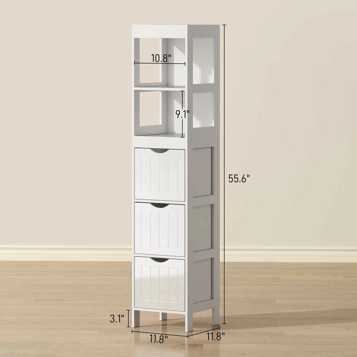 Slim Bathroom Cabinet with 3 Drawers & 2 Shelves - Shopthatapp.ca