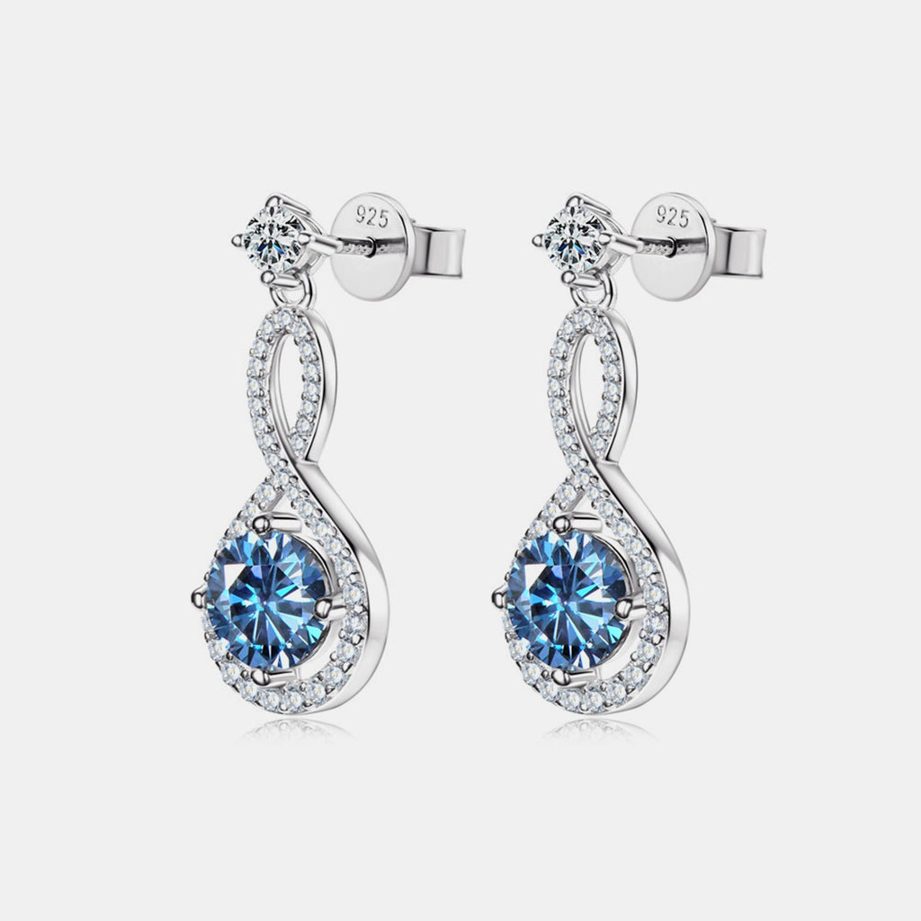 1 Carat Moissanite Silver Earrings in 925 Sterling Silver - Shopthatapp.ca