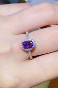 925 Sterling Silver 1 Carat Purple Moissanite Ring - Shopthatapp.ca