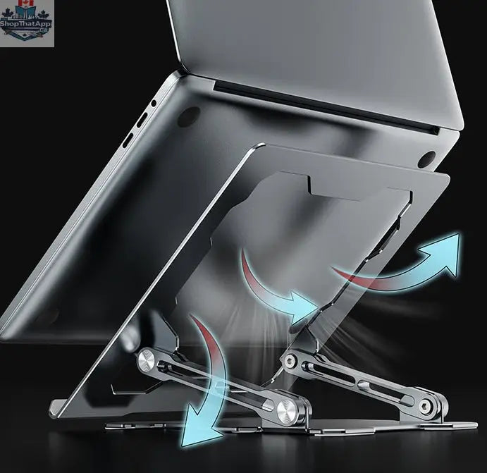 Adjustable Laptop Stand Portable Computer Stand Aluminum Alloy Laptop Riser Compatible Laptop Stand Holder - Shopthatapp.ca