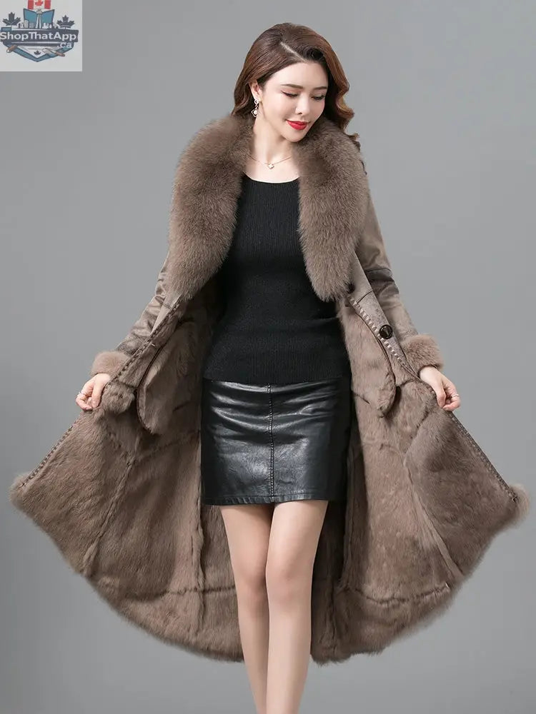 Real Fur One Woman Coat Thickened - Shopthatapp.ca