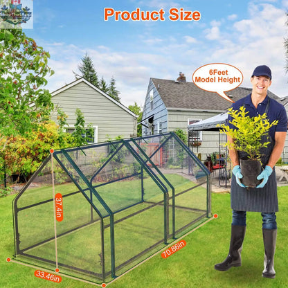 Portable mini greenhouse with waterproof UV-resistant PVC cover, roll-up zipper doors, ideal for indoor outdoor garden use.