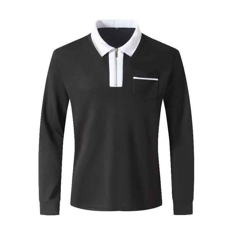 2024 Autumn Men's Zipper Polo Shirts - Trendy Long Sleeve Fashion - Shopthatapp.ca