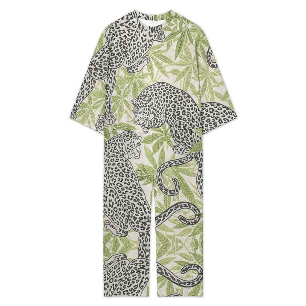 Leopard 3/4 Sleeve Jumpsuit