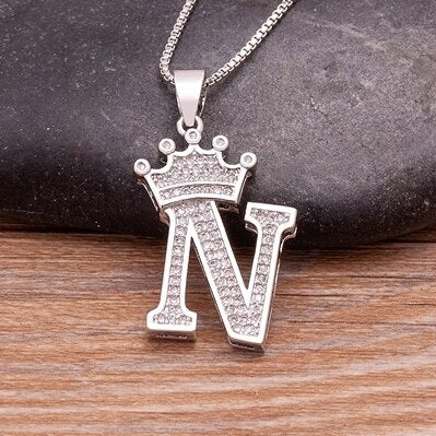 Elegant Silver Letter Pendant with Chain - Personalize Your Style