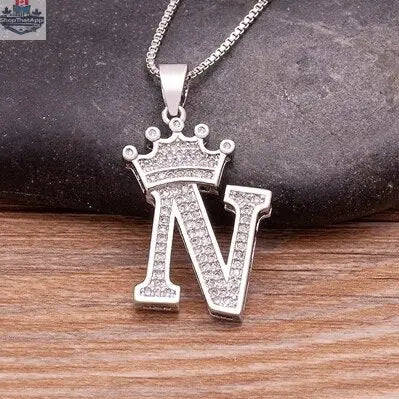 Elegant Silver Letter Pendant with Chain - Personalize Your Style - Shopthatapp.ca