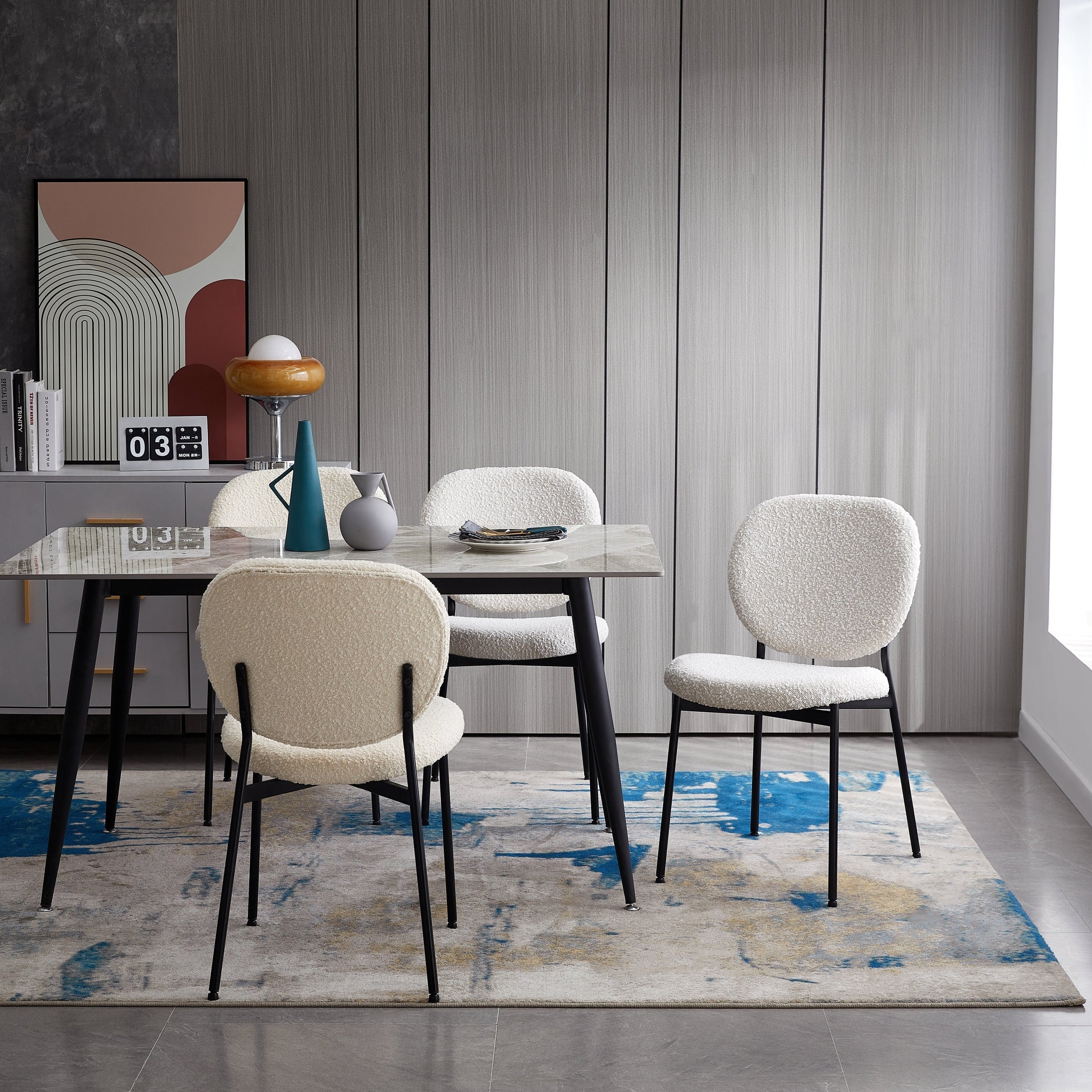 Sashi Dining Chair - Linen Boucle' - Www.Shopthatapp.ca