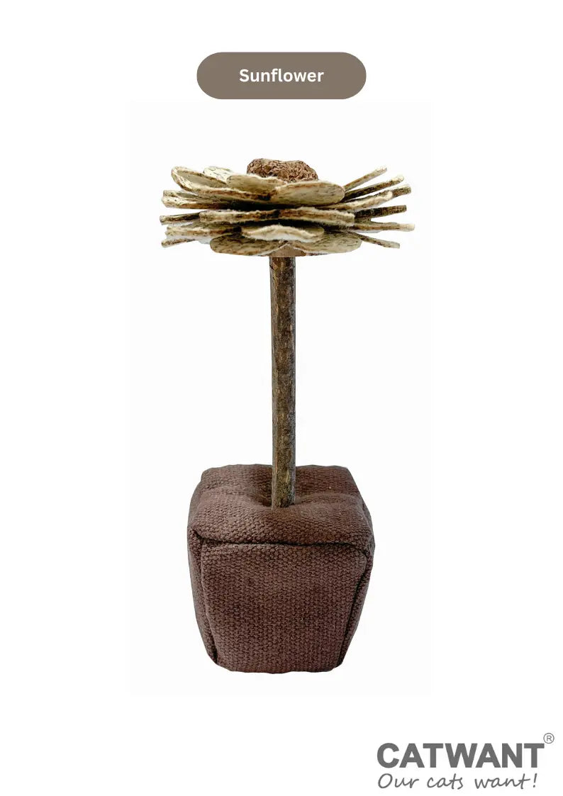Silvervine birthday cake catnip flower toy for cats, featuring paper flower design perfect for feline celebrations by CATWANT.